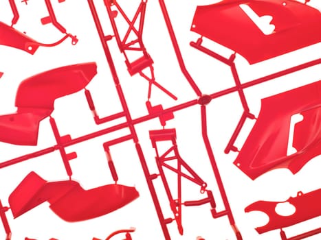 A plastic model kit on a white background