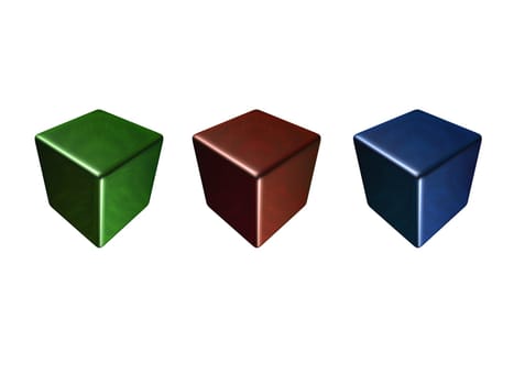 An abstract illustration of cubes on a white background