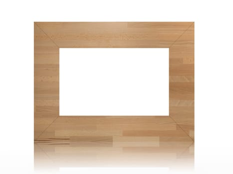 A close up shote of a vintage wooden photo frame