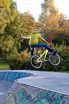 bike acrobatic show with special ramps