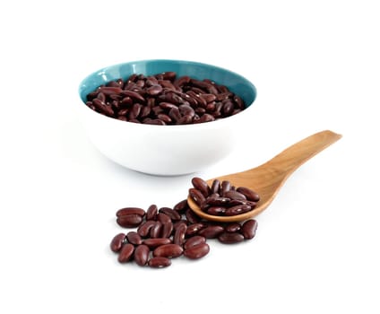 Red beans, isolated on a white background.