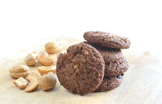 homemade cashew nut and chocolate cookies