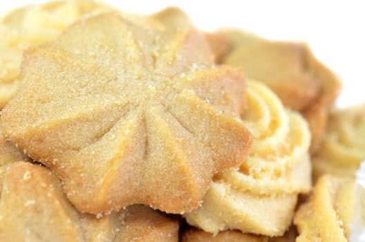 Homemade butter cookies closeup