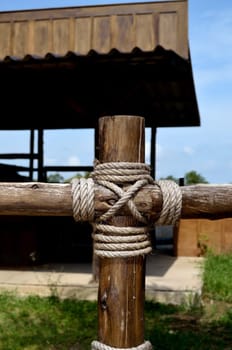 wooden fence and rope