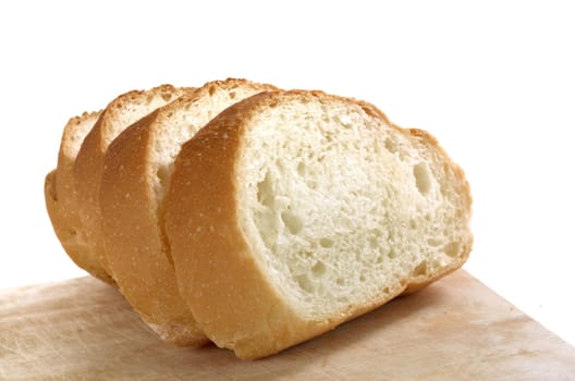 slice bread on wood background