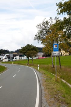 Water protection area on the country road near Oberweißenbach