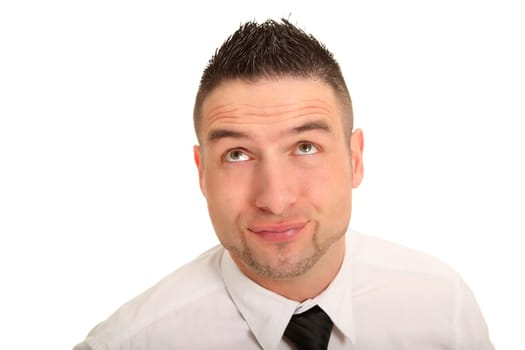 Portrait photo of a bored businessman