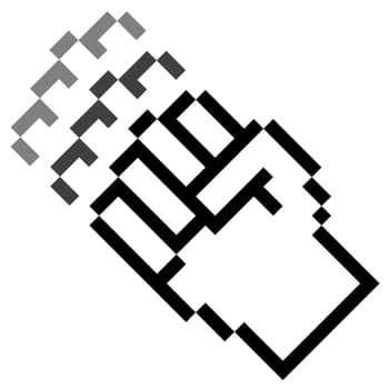 Pixel Graphics Hand - Fist in Motion