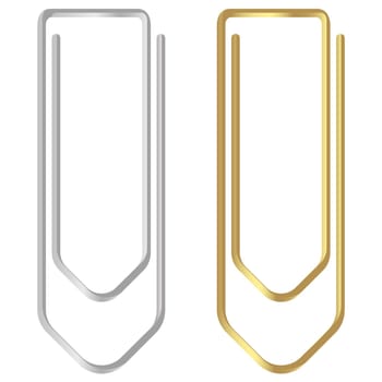 Paper clips gold silver