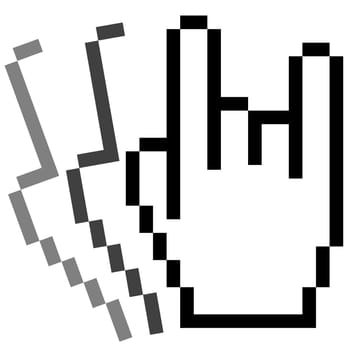 Pixel Graphics Hand - Rock in Motion