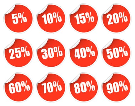 Discount Stickers - Red