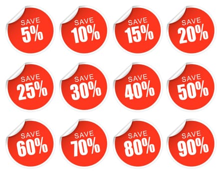 Discount Stickers - Red