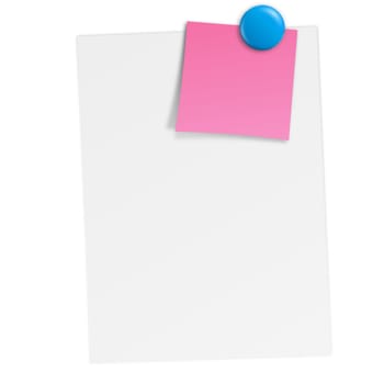 White note with sticky note and magnet