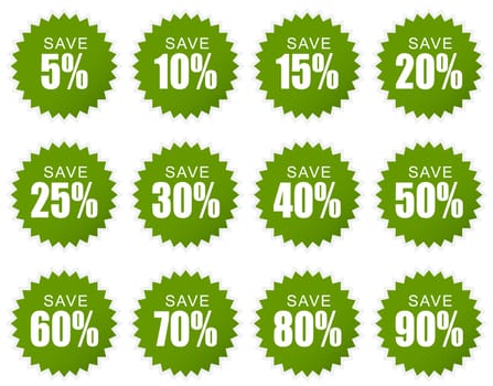 Discount Stickers - Green