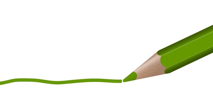 Green Pen Draws Line
