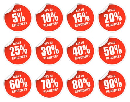 Discount Stickers - Red