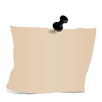 brown paper scrap with pin