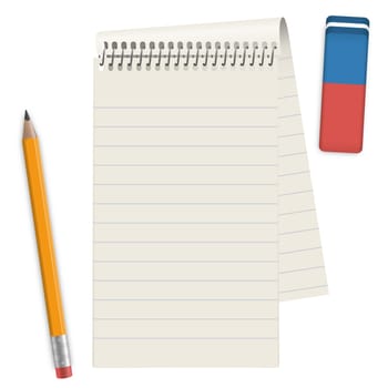 Pad with pencil and eraser