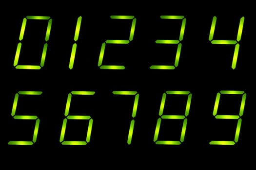 LED number font 0-9