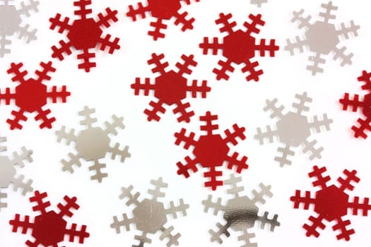 Red and silver snowflakes