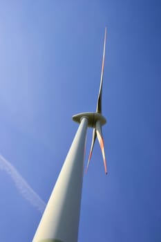 Close-up of a wind turbine