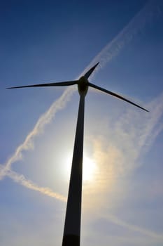 Close-up of a wind turbine