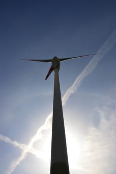 Close-up of a wind turbine
