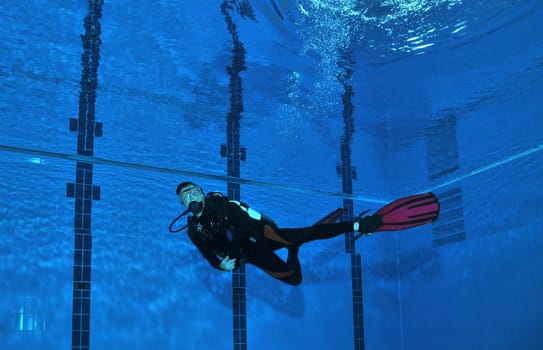 Diver in the indoor pool