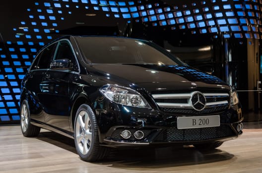 BERLIN - MARCH 16: New model Mercedes-Benz B 200 at Mercedes-Benz Gallery on March 16, 2013 in Berlin