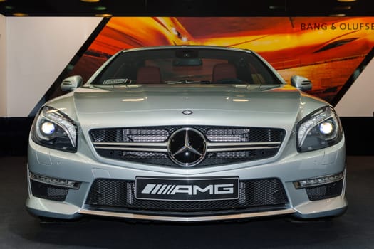 BERLIN - MARCH 16: New model of Mercedes-Benz SL63 AMG at Mercedes-Benz Gallery on March 16, 2013 in Berlin
