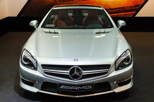 BERLIN - MARCH 16: Fourth generation of Mercedes-Benz SL 63 AMG at Mercedes-Benz Gallery on March 16, 2013 in Berlin