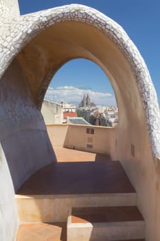 View of Sagrada Familia from Casa Mila (Barcelona)