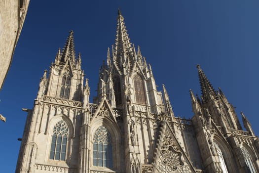 View of Gothic Barcelona Cathedral (Barcelona, Catalunya, Spain)