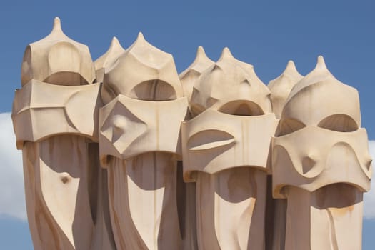 Casa Mila in Barcelona (Catalunya, Spain)