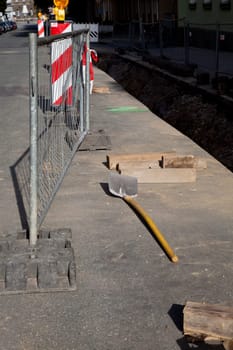 Paving stones construction site