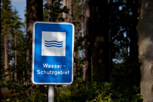 Water protection area sign