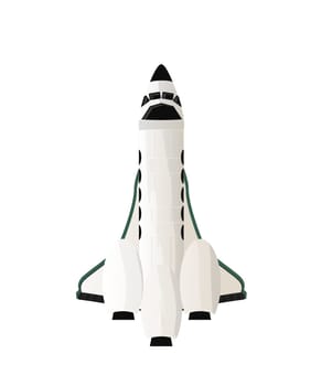 Spaceship, shuttle design. Isolated objects on white background