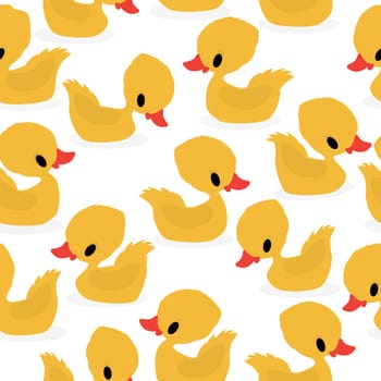 Duckling background illustration, seamless pattern