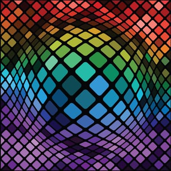 colorful illustration with  mosaic background  for your design