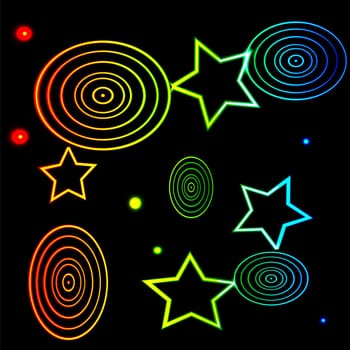 colorful illustration with  stars background for your design