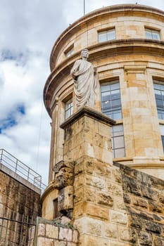 View of a statue of Caesar Augustus in Tarragona, Spain