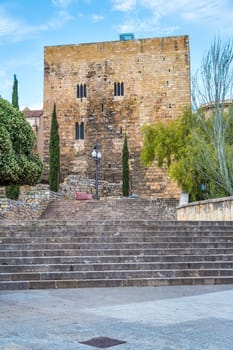 A view of Passeig de Sant Antoni and Torre de Pilats, in Tarragona, Spain