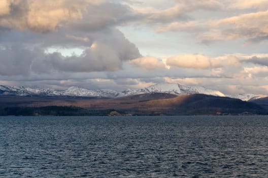 Yellowstone Lake in Yellowstone National Park in Wyoming