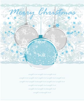 Christmas Framework style card with bauble