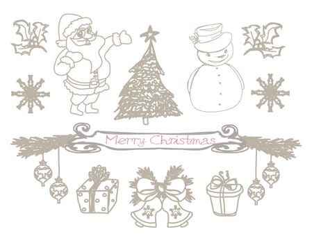 hand drawn christmas doodles