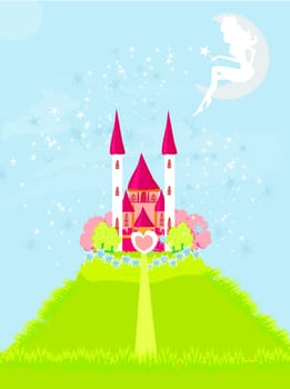fairy flying above castle