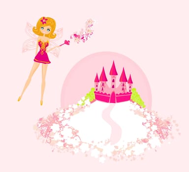 fairy flying above castle