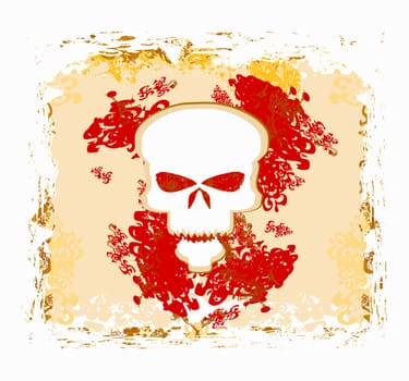 skull and grunge vector background