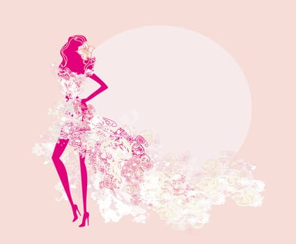 Abstract Beautiful floral Woman