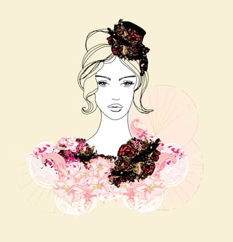 Abstract Beautiful Woman Portrait